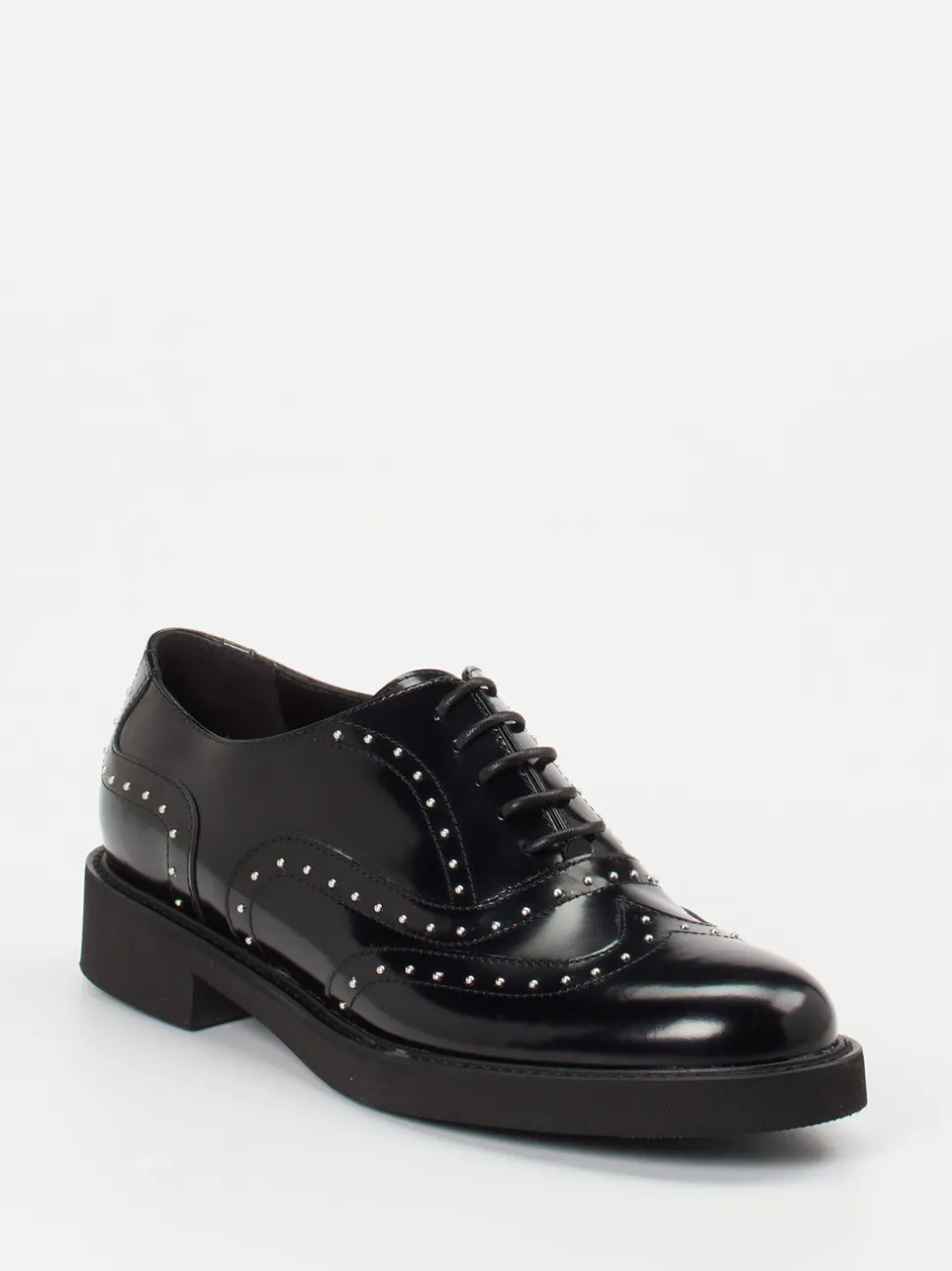 Mannori – Brogues aus Hochglanzleder schwarz