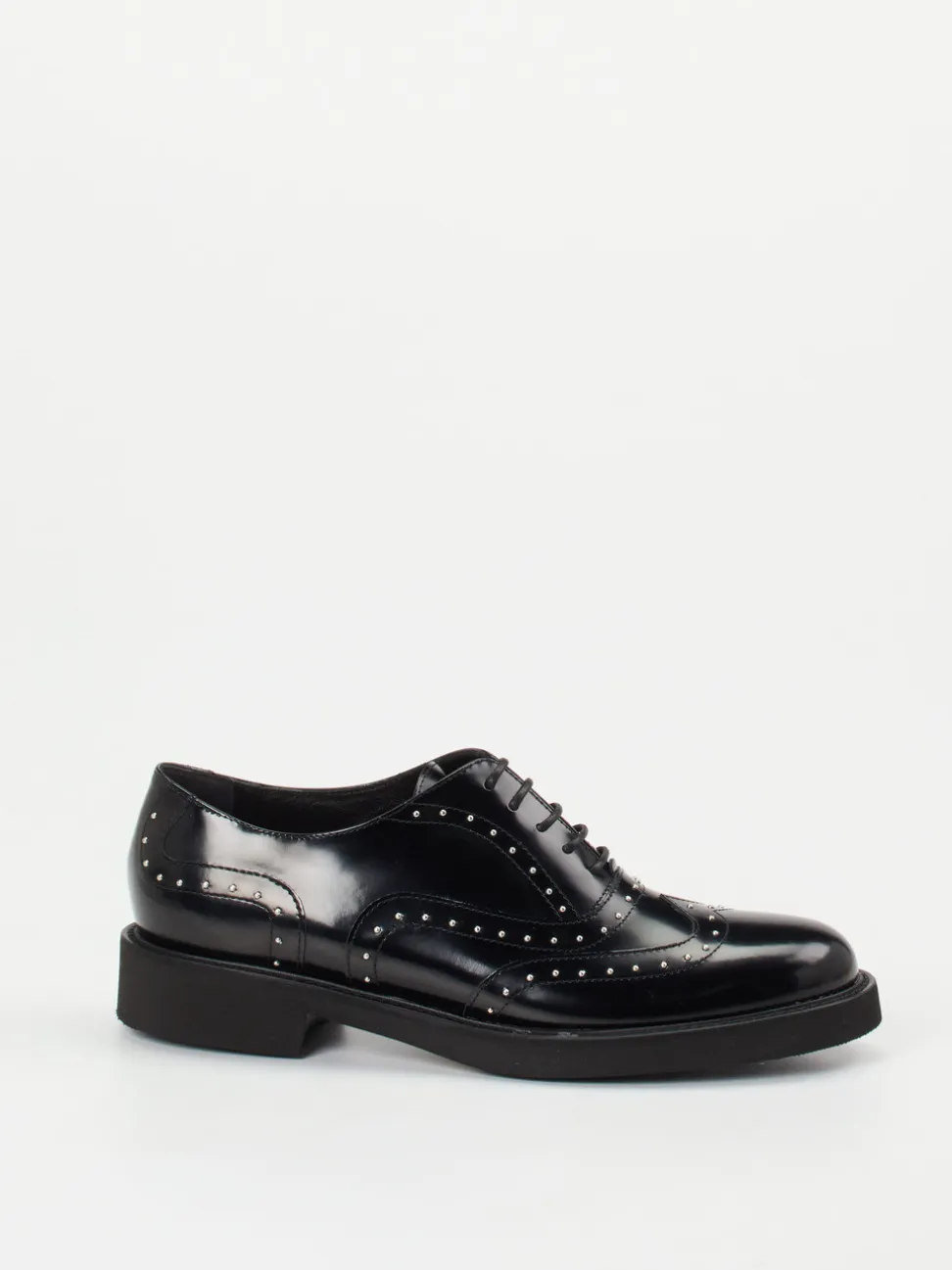 Mannori – Brogues aus Hochglanzleder schwarz