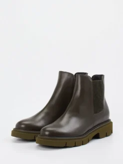 Mannori – Chelsea Boots aus Kalbleder Olivgrün