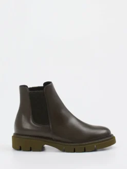 Mannori – Chelsea Boots aus Kalbleder Olivgrün