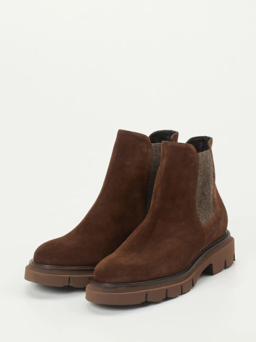 Mannori – Chelsea Boots aus Veloursleder braun