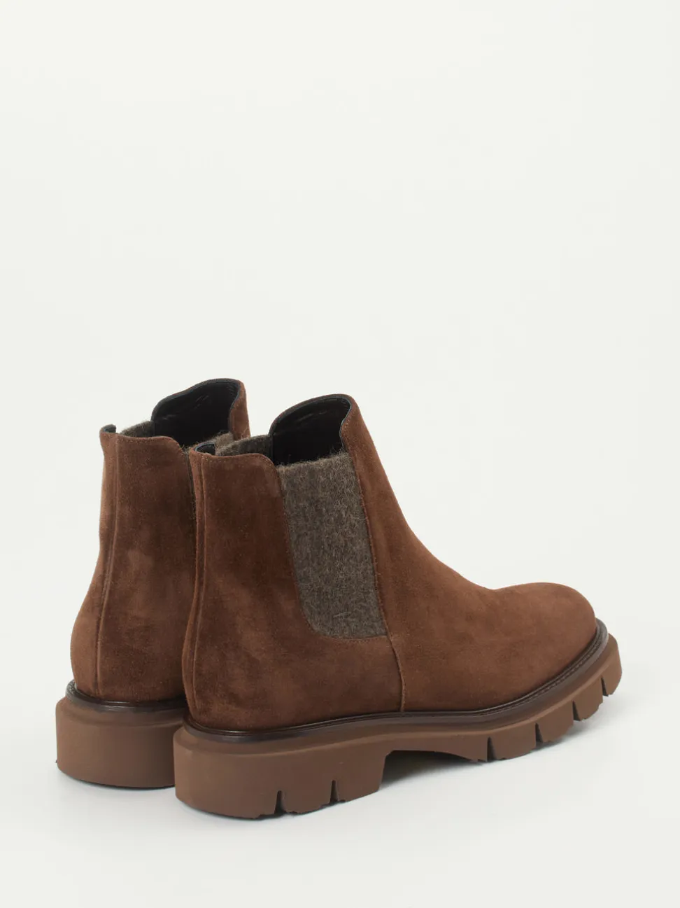 Mannori – Chelsea Boots aus Veloursleder braun