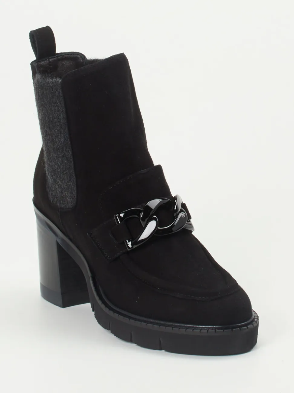 Mannori – Chelsea Boots aus Veloursleder Schwarz