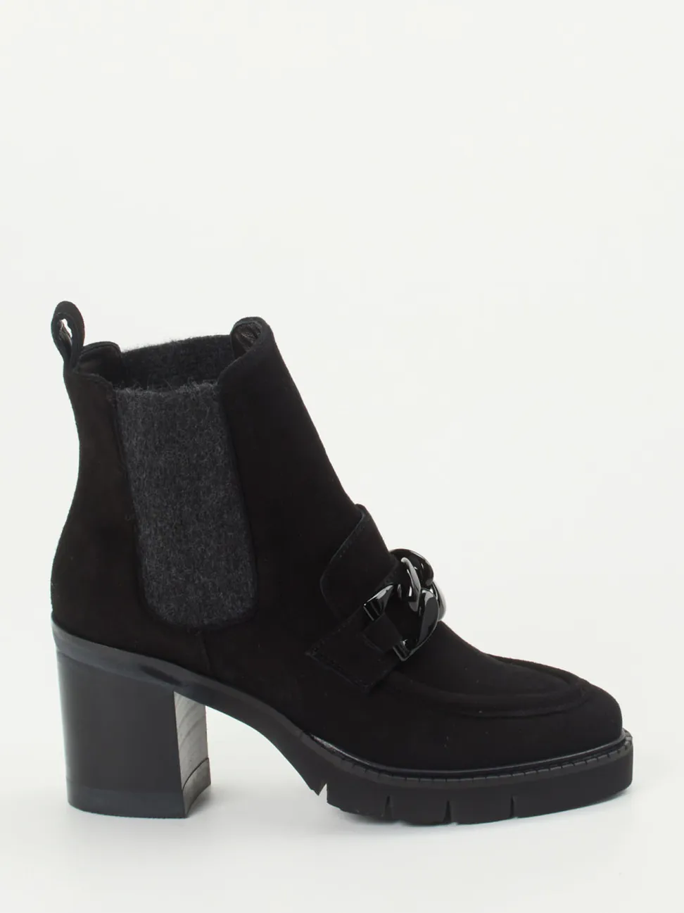 Mannori – Chelsea Boots aus Veloursleder Schwarz