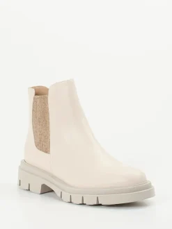 Mannori – Chelsea Boots aus Lammleder cremeweiß