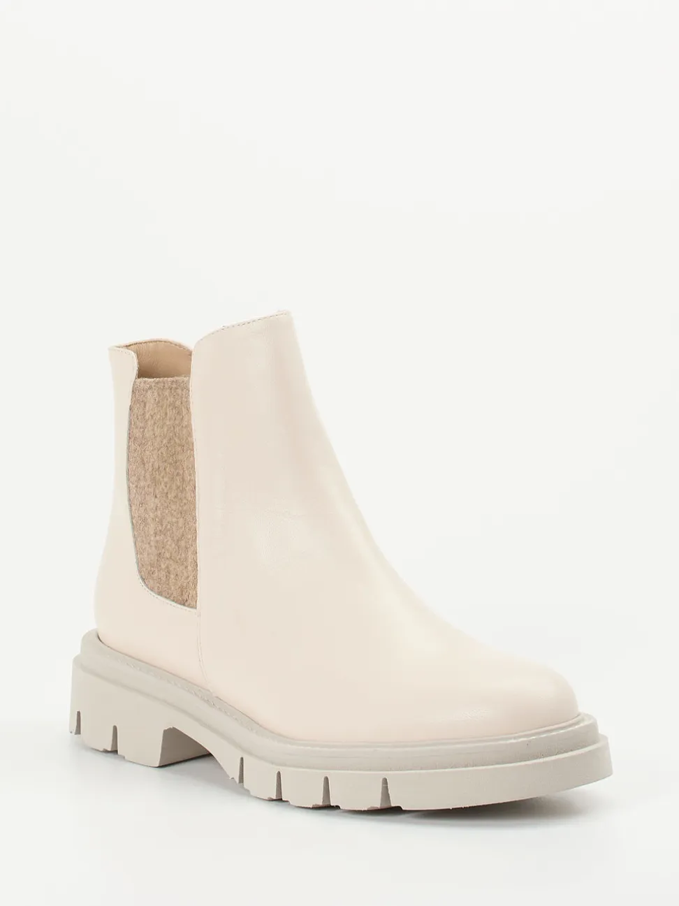 Mannori – Chelsea Boots aus Lammleder cremeweiß