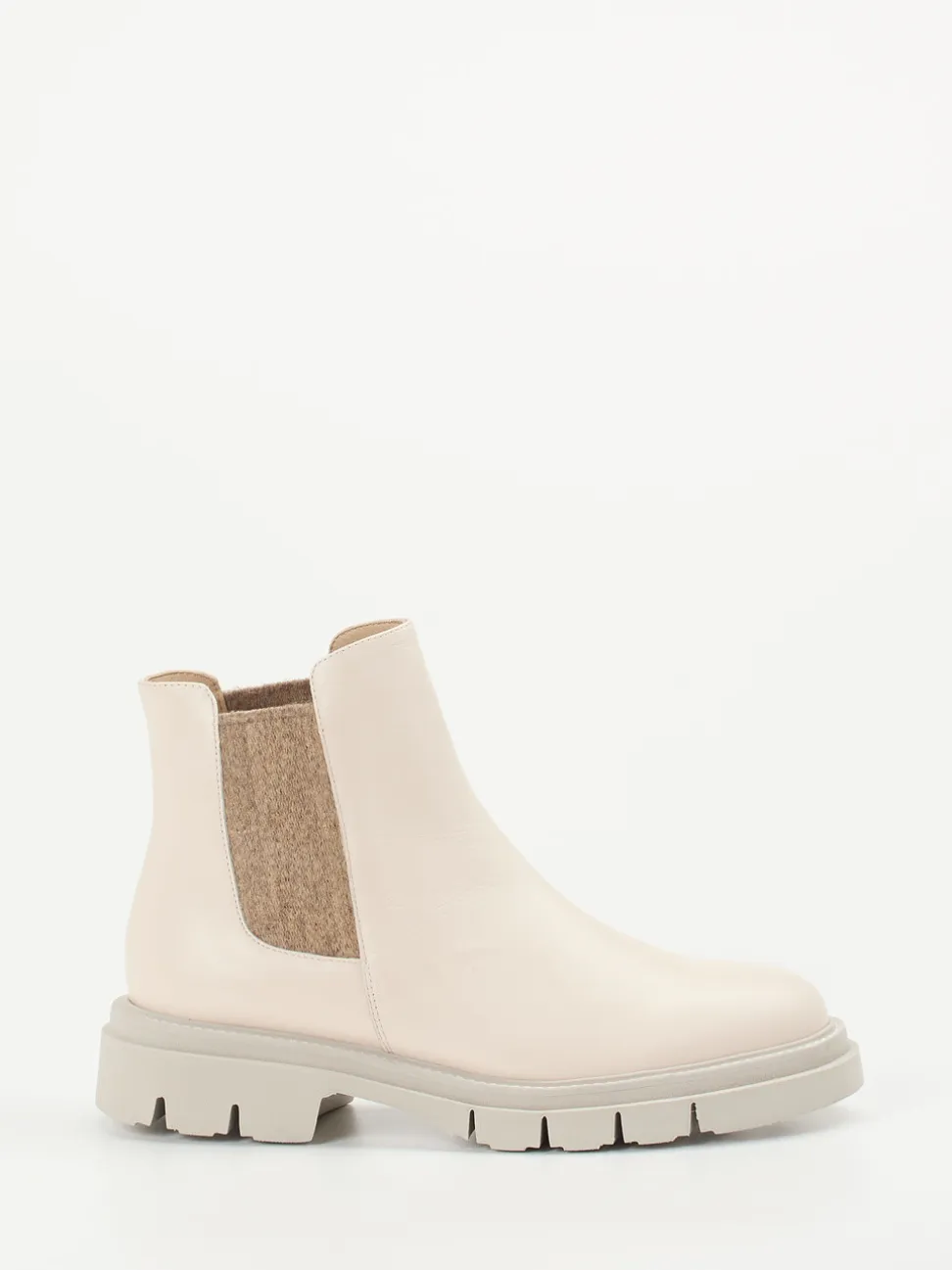 Mannori – Chelsea Boots aus Lammleder cremeweiß