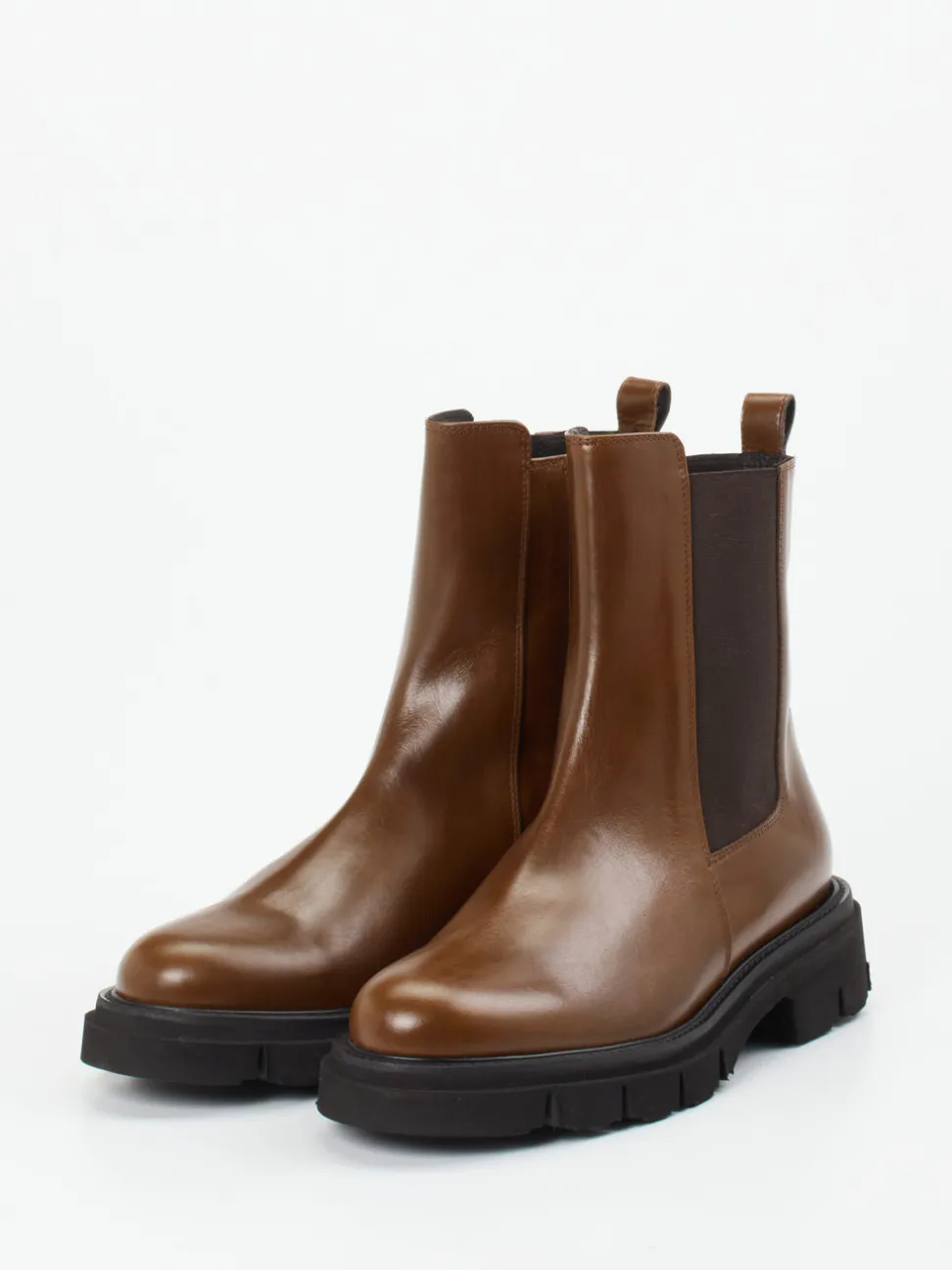 Mannori – Chelsea Boots aus Kalbleder in Braun