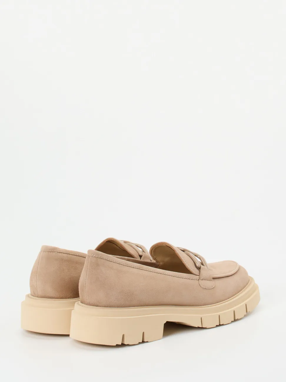 Mannori – Chunky Loafer aus Veloursleder beige