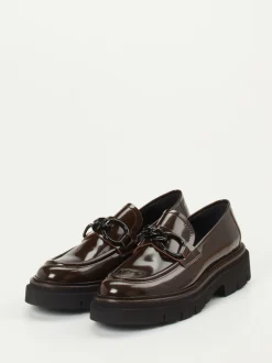 Mannori – Chunky Loafer aus Hochglanzleder Dunkelbraun