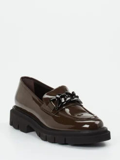 Mannori – Chunky Loafer aus Lackleder schokobraun