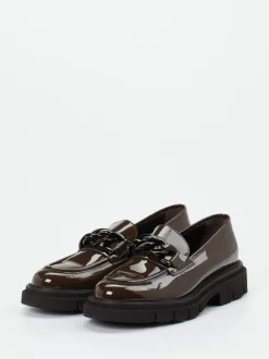 Mannori – Chunky Loafer aus Lackleder schokobraun