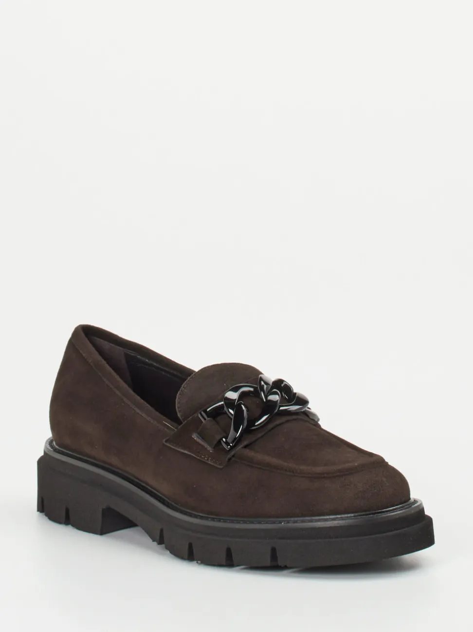 Mannori – Chunky Slipper aus Veloursleder Dunkelbraun