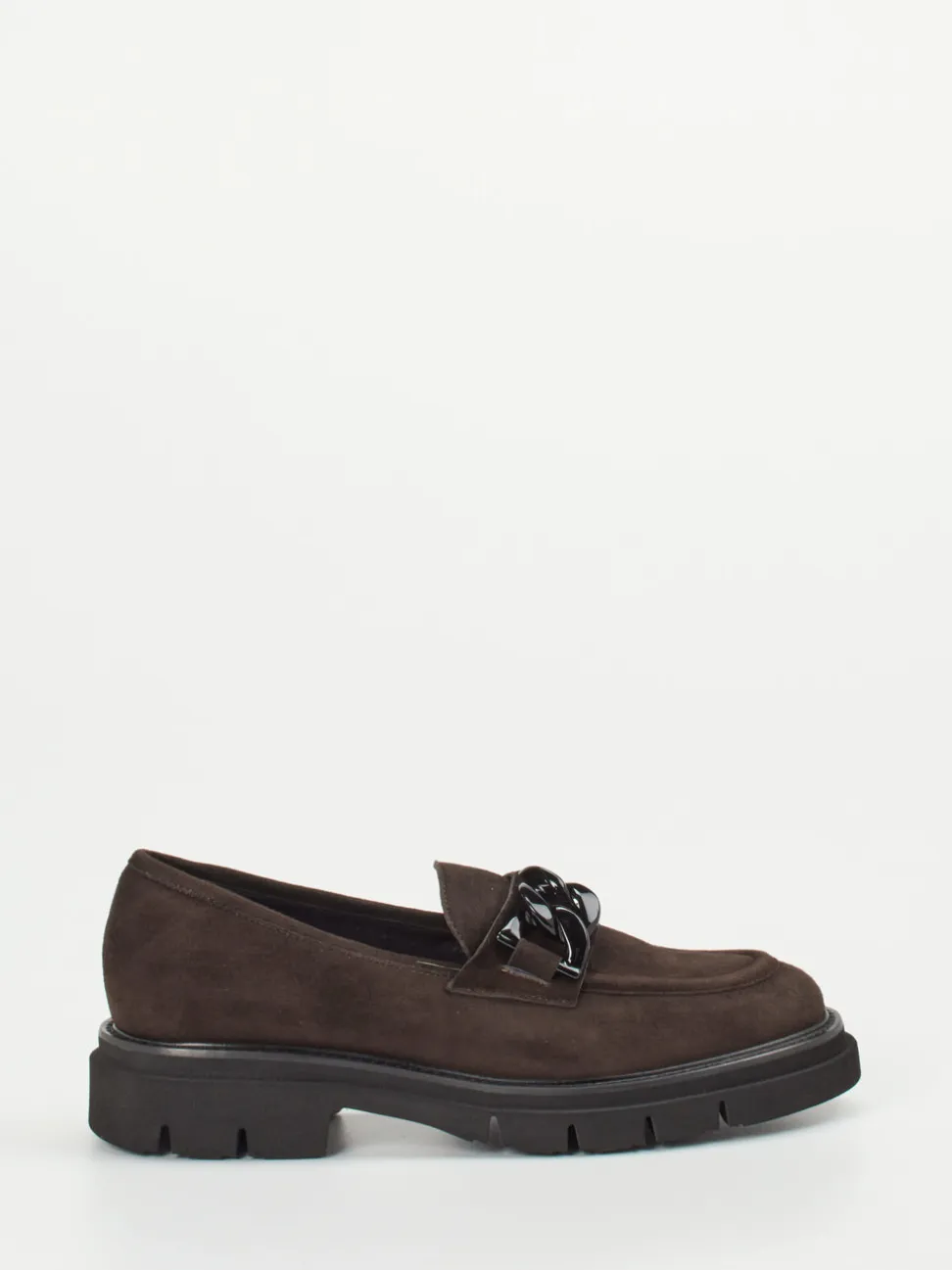 Mannori – Chunky Slipper aus Veloursleder Dunkelbraun