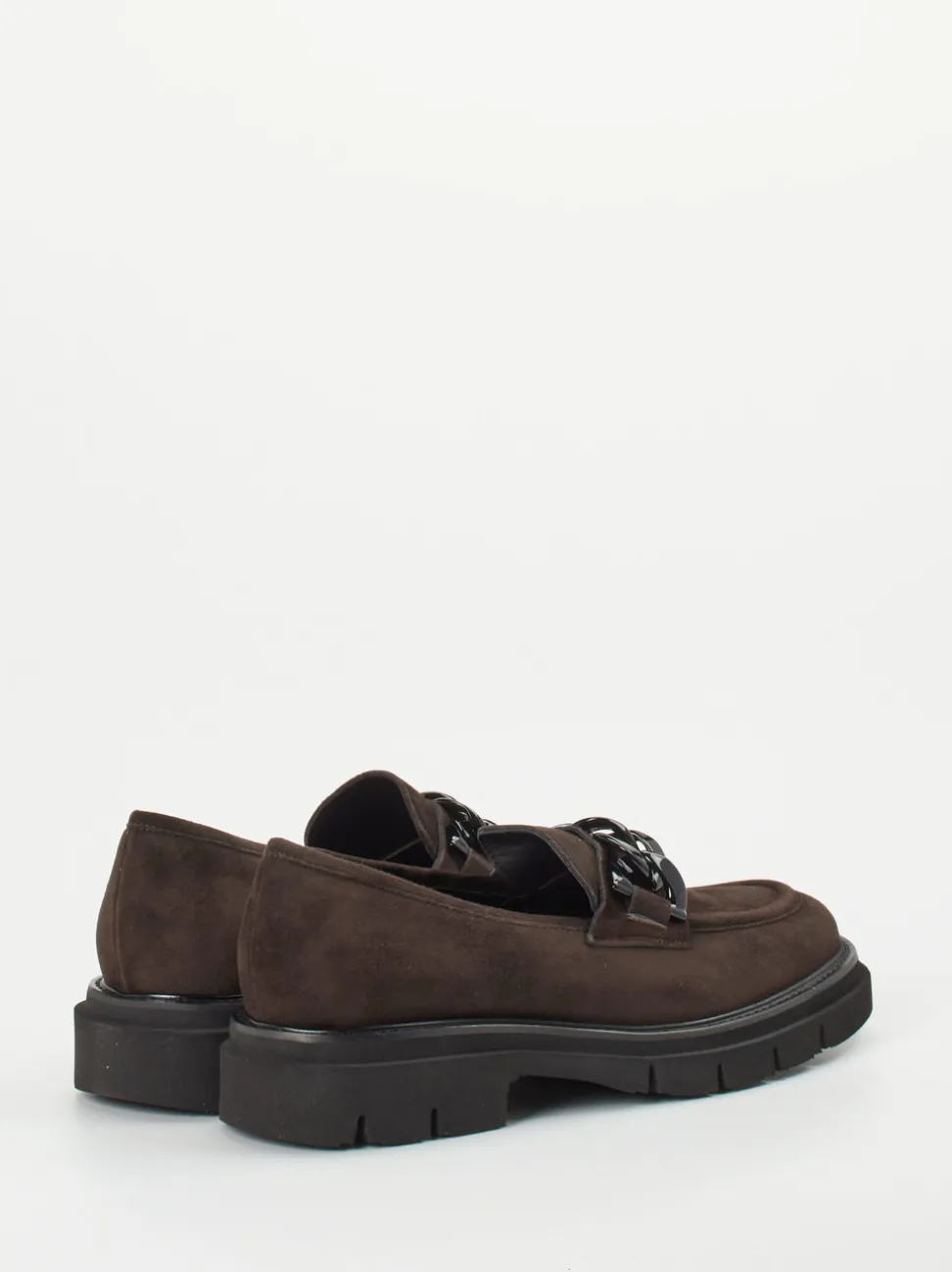 Mannori – Chunky Slipper aus Veloursleder Dunkelbraun