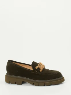 Mannori – Chunky Slipper aus Veloursleder Grün