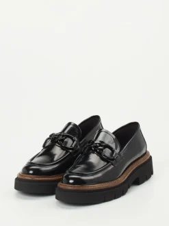 Mannori – Chunky-Loafer aus Hochglanzleder schwarz
