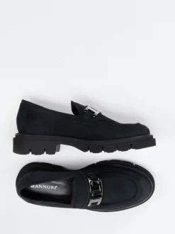 Mannori – Chunky-Loafer aus Veloursleder Schwarz