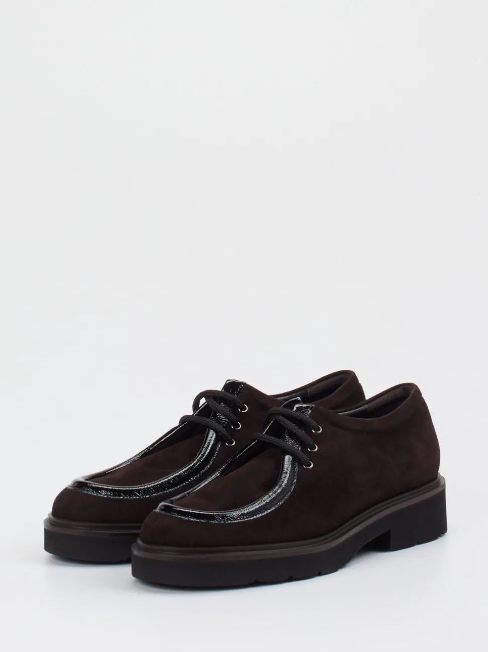 Mannori – Derby-Schnürschuh aus Veloursleder Braun