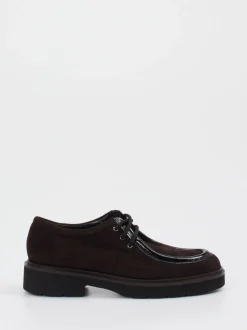 Mannori – Derby-Schnürschuh aus Veloursleder Braun