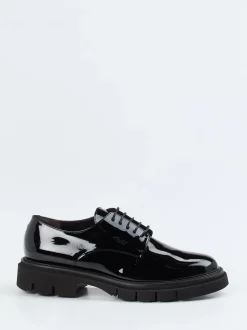 Mannori – Derby-Schnürschuh aus Lackleder schwarz