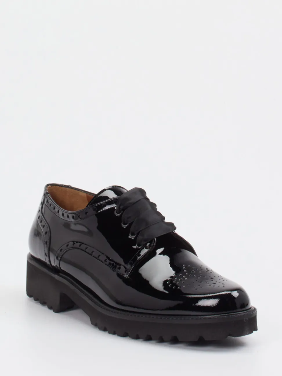 Mannori – Derby-Schnürschuh aus Lackleder schwarz