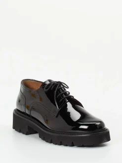 Mannori – Derby-Schuhe aus Lackleder Schwarz