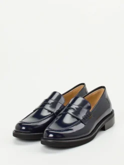 Mannori – Loafer aus Hochglanzleder nachtblau