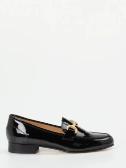 Mannori – Loafer aus Lackleder schwarz goldfarbene Spange