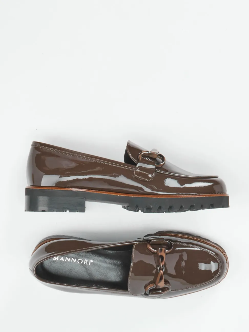 Mannori – Loafer aus Lackleder in Schokobraun
