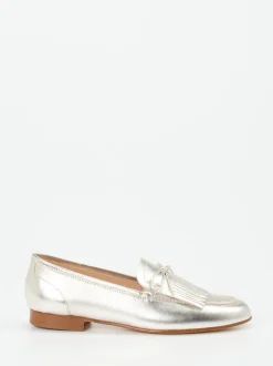 Mannori – Loafer aus Metallicleder silber