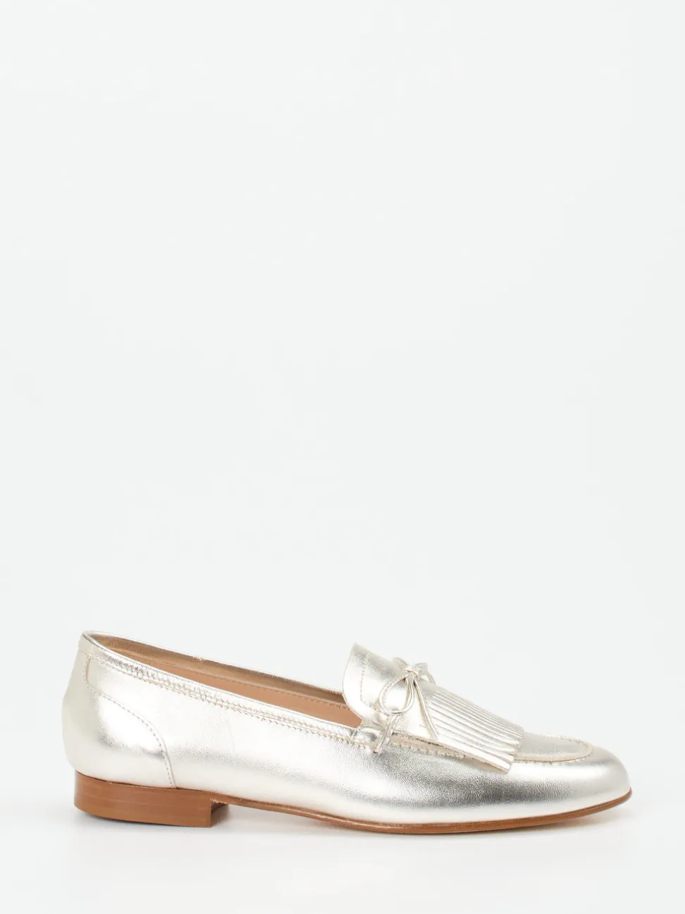 Mannori – Loafer aus Metallicleder silber