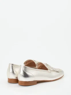Mannori – Loafer aus Metallicleder silber