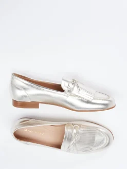 Mannori – Loafer aus Metallicleder silber