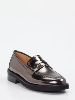 Mannori – Loafer aus Metallicleder in Anthrazit