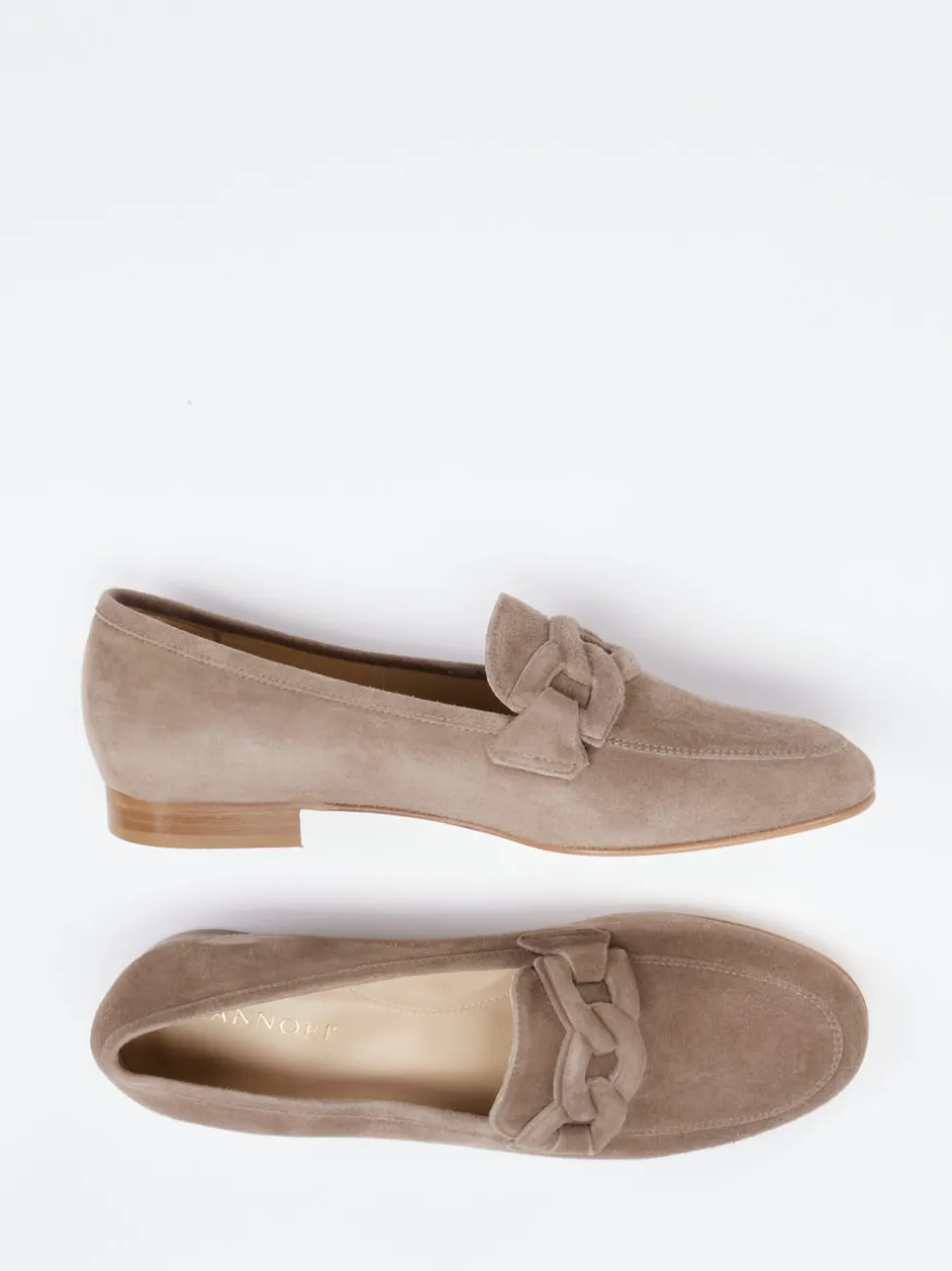 Mannori – Loafer aus Veloursleder in Taupe