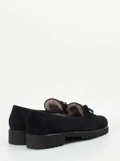 Mannori – Loafer aus Veloursleder in Schwarz