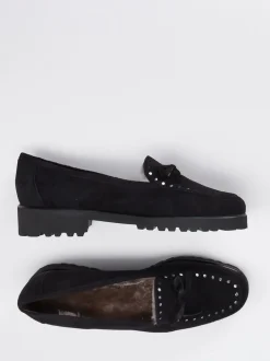 Mannori – Loafer aus Veloursleder in Schwarz