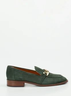 Mannori – Loafer aus Veloursleder in Tannengrün