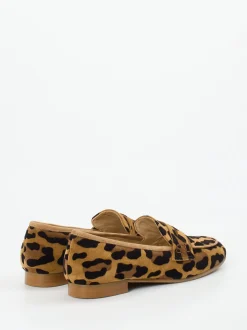 Mannori – Loafer aus Veloursleder mit Leoprint