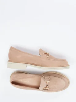 Mannori – Loafer aus Veloursleder in Beige