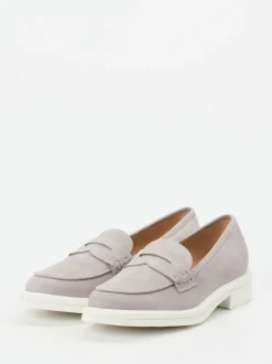Mannori – Loafer aus Veloursleder in Hellgrau