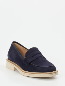 Mannori – Loafer aus Veloursleder Dunkelblau