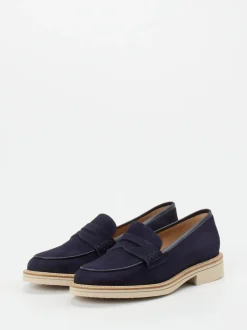 Mannori – Loafer aus Veloursleder Dunkelblau