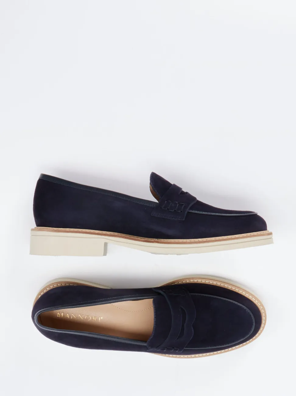 Mannori – Loafer aus Veloursleder Dunkelblau