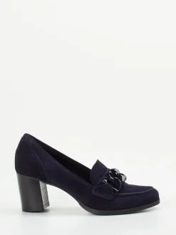 Mannori – Pumps aus Veloursleder in Dunkelblau