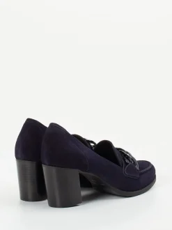 Mannori – Pumps aus Veloursleder in Dunkelblau