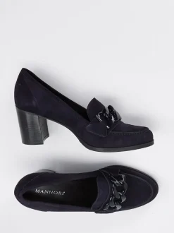 Mannori – Pumps aus Veloursleder in Dunkelblau