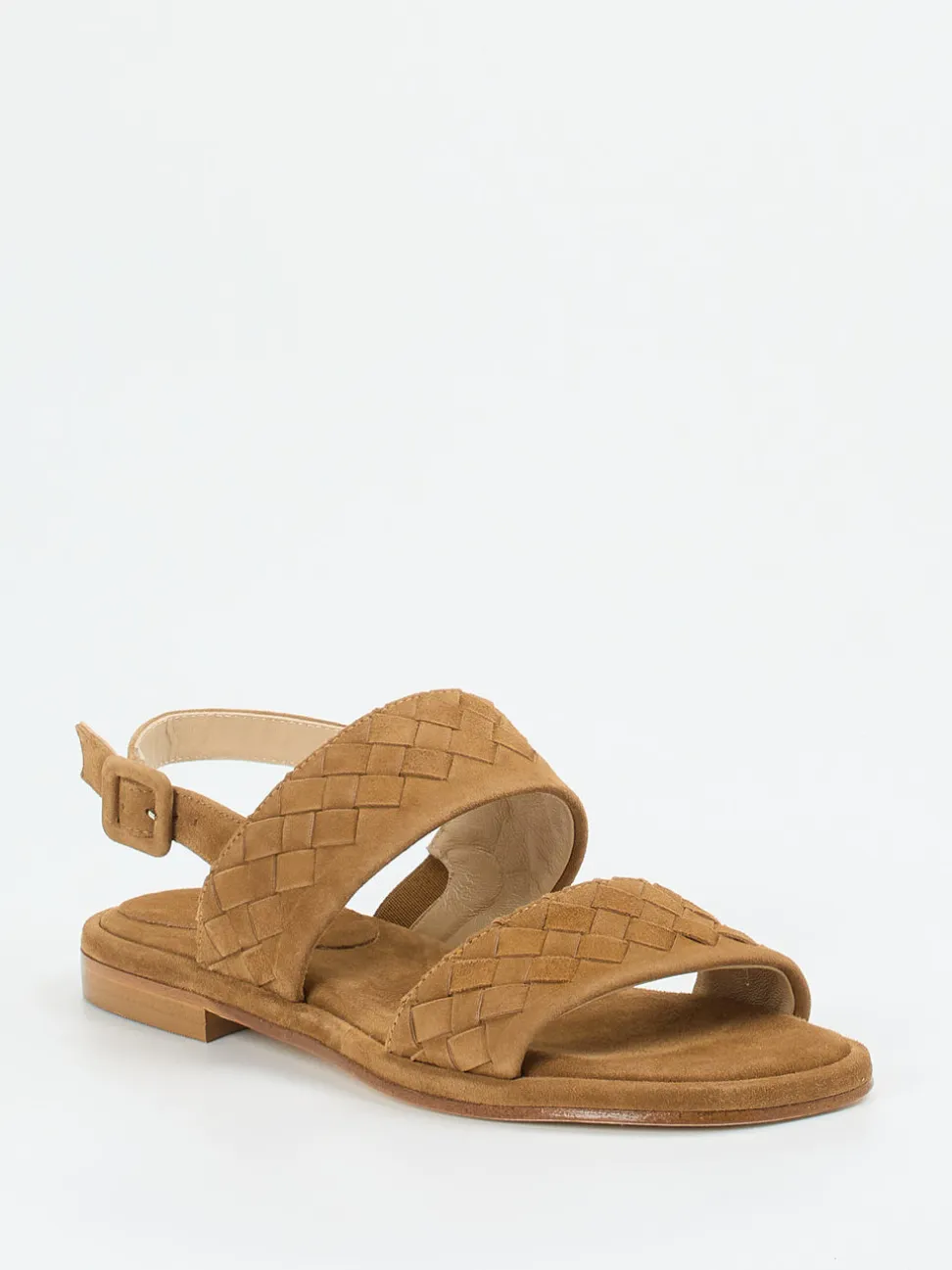 Mannori – Sandalen aus Veloursleder cognacfarben