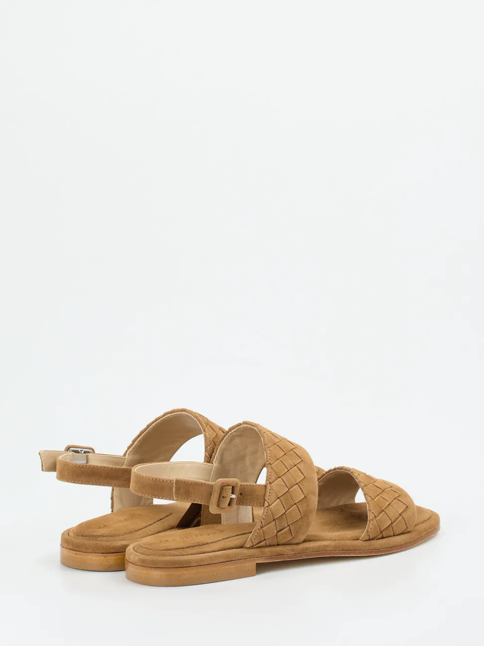 Mannori – Sandalen aus Veloursleder cognacfarben